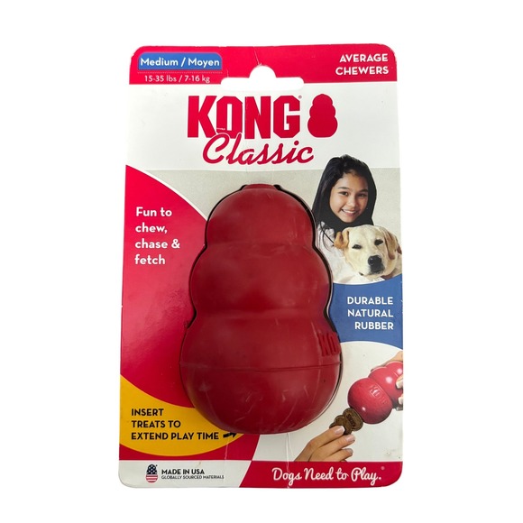Kong Other - NEW Classic Kong Dog Toy Size Medium Red Rubber Chew Toy Stuffable